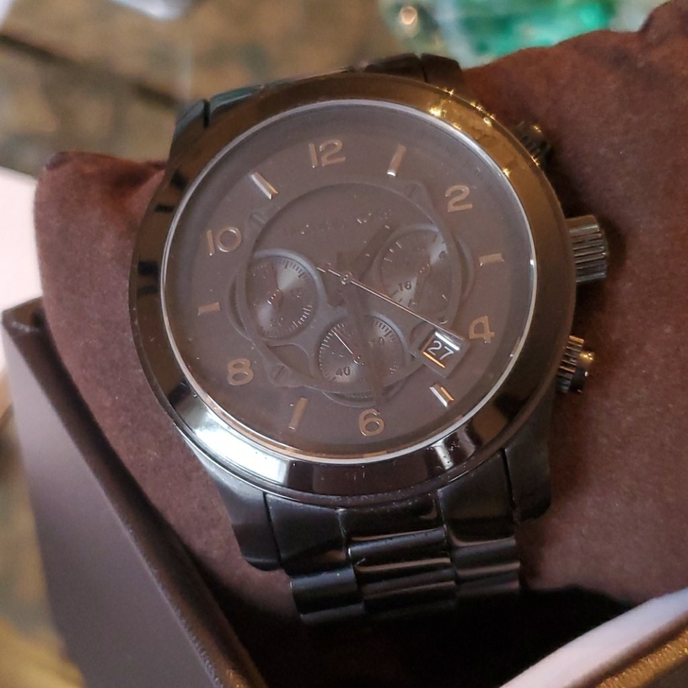 Michael Kora Black metal watch